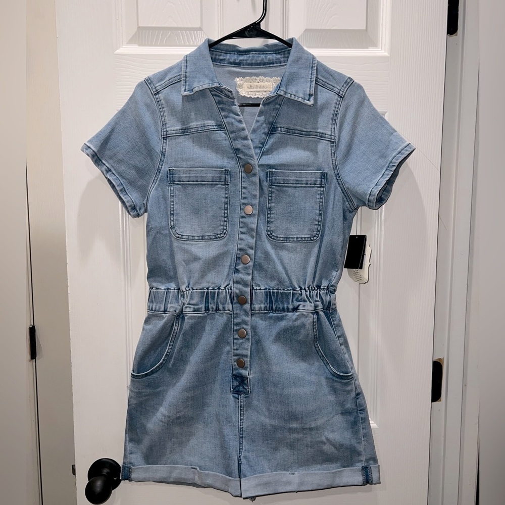 NWT Altar’d State Denim Short Sleeve Romper